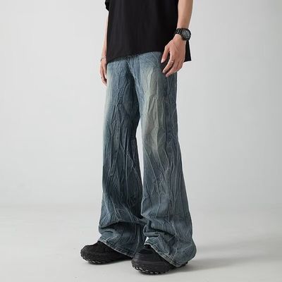 Scarpe tagliate Flare sudore allentato jeans da uomo pantaloni per uomini