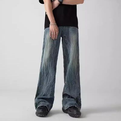 Scarpe tagliate Flare sudore allentato jeans da uomo pantaloni per uomini