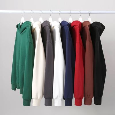 Hoodie invernali maschili con cappuccio spessore stretto pelliccia spalla goccia cappuccio di cotone XS-4XL 480g