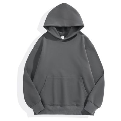 Hoodie invernali maschili con cappuccio spessore stretto pelliccia spalla goccia cappuccio di cotone XS-4XL 480g