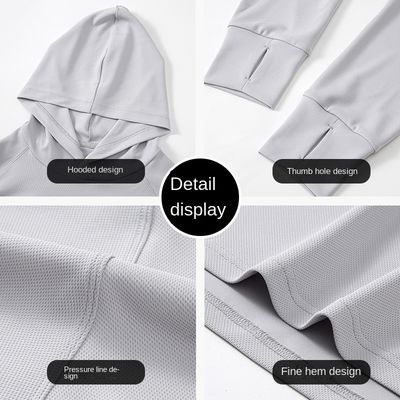 Pullover a colletto con cappuccio traspirante, felpa con cappuccio, felpa al 100% in poliestere