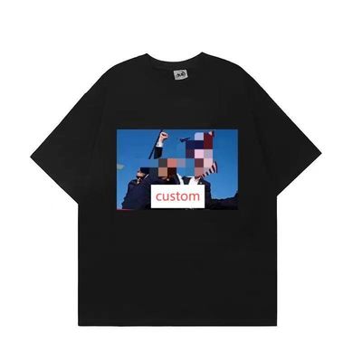 Stile di stampa chic con manica corta e taglia più T-shirt bianche da uomo Cotton Casual