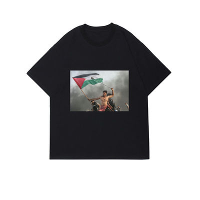 Stile di stampa chic con manica corta e taglia più T-shirt bianche da uomo Cotton Casual