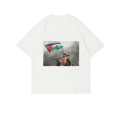 Stile di stampa chic con manica corta e taglia più T-shirt bianche da uomo Cotton Casual