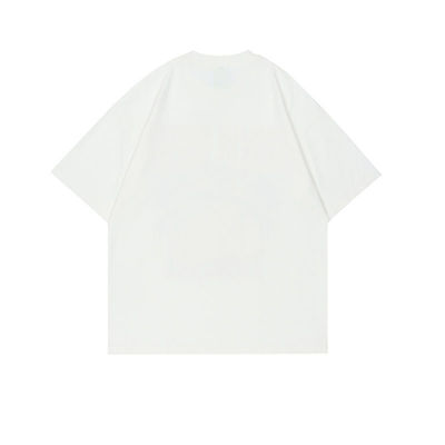 Stile di stampa chic con manica corta e taglia più T-shirt bianche da uomo Cotton Casual