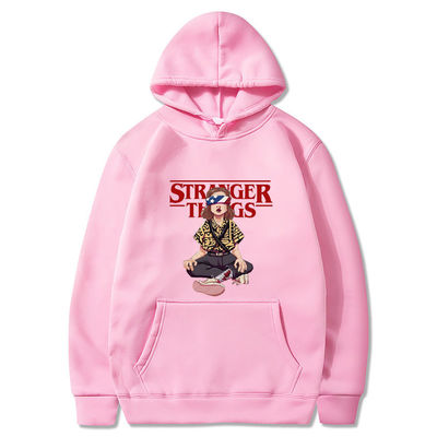 400 GSM Cappuccio a maglia in blu per uomini Pullover in cotone senza rivestimento e traspirante