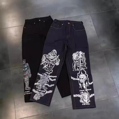 Disegno RTS Custom Jeans loose denim baggy per uomini e donne Jeans da ragazzo in forma dritta