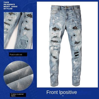 Strass Denim Moda Cristalli Rivets Bootcut Jeans con materiale lavabile