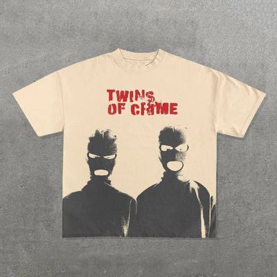 T-shirt da uomo con collo rotondo di cotone 100% lavato