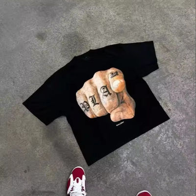 T-shirt da uomo con collo rotondo di cotone 100% lavato