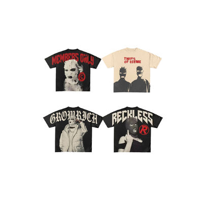 T-shirt da uomo con collo rotondo di cotone 100% lavato