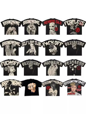 T-shirt da uomo con collo rotondo di cotone 100% lavato