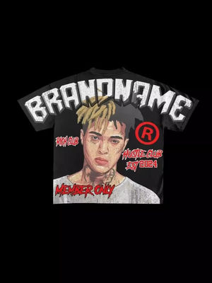 T-shirt da uomo con collo rotondo di cotone 100% lavato