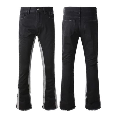 Pantaloni da uomo con patch stretch denim jeans con finitura snella e distress