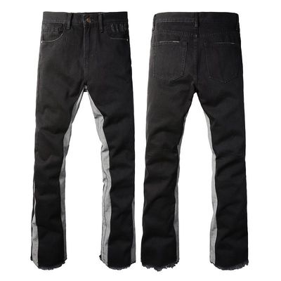 Pantaloni da uomo con patch stretch denim jeans con finitura snella e distress