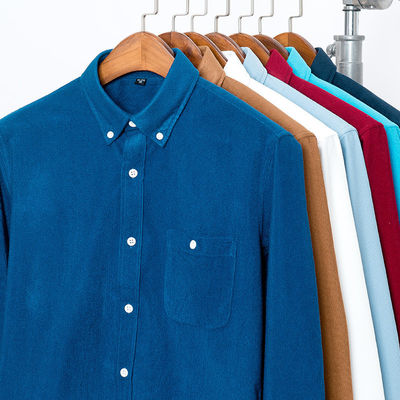No Needle Detection Camicie tessute per uomini M-5XL Manica lunga Polo colorato