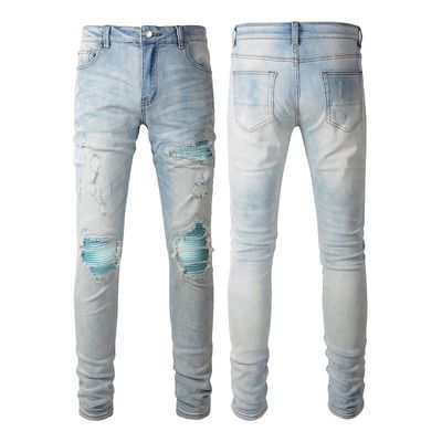 PUNK STYLE Stretch lavato da uomo magro e magro