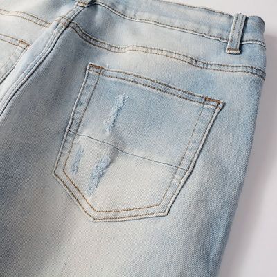 PUNK STYLE Stretch lavato da uomo magro e magro