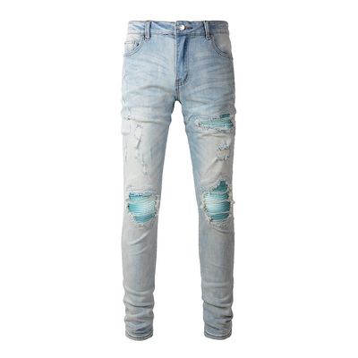 PUNK STYLE Stretch lavato da uomo magro e magro