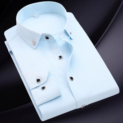 Galleria bianca maniche lunghe Unisex camicie abiti da uomo camicie da polo