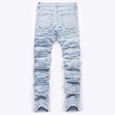 Mid Waist Destroyed Lavatori jeans denim leggetti dritti Pantaloni da uomo Pantaloni