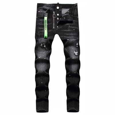 Colore di blocco di stampa modello jeans da uomo per logo personalizzato e disegno disegnato a mano