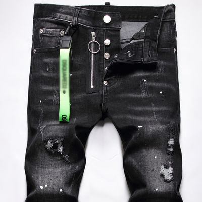Colore di blocco di stampa modello jeans da uomo per logo personalizzato e disegno disegnato a mano