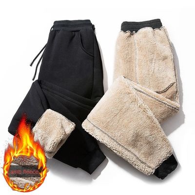 Casual Style String Drawing Waist Winter Thick Sherpa Fleece Joggers per pantaloni da ginnastica maschile