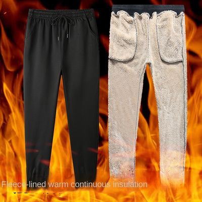 Casual Style String Drawing Waist Winter Thick Sherpa Fleece Joggers per pantaloni da ginnastica maschile