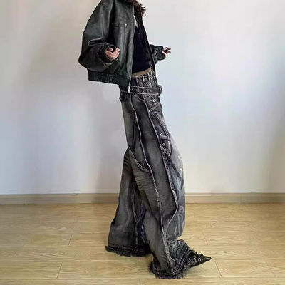 Polyester/Cotton lavato Y2K Oversize Wave Design Tie Dye Cargo Pants per uomini e donne