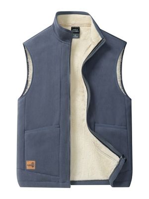 Grande taglia abito da uomo casual all-match con rivestimento di velluto e colletto da stand