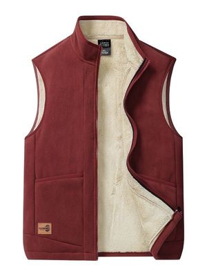 Grande taglia abito da uomo casual all-match con rivestimento di velluto e colletto da stand