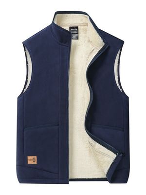 Grande taglia abito da uomo casual all-match con rivestimento di velluto e colletto da stand