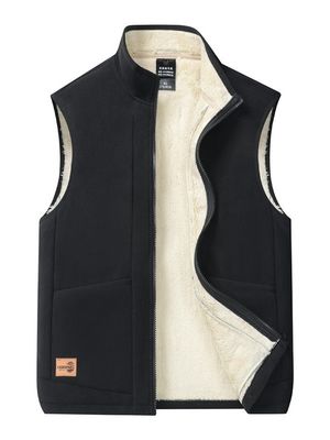 Grande taglia abito da uomo casual all-match con rivestimento di velluto e colletto da stand