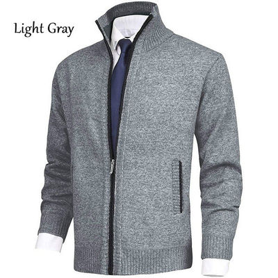 Stagione primavera Collare a lappello Cappotto a maglia maschile Maglione di grande taglia Moda Cardigan Zipper