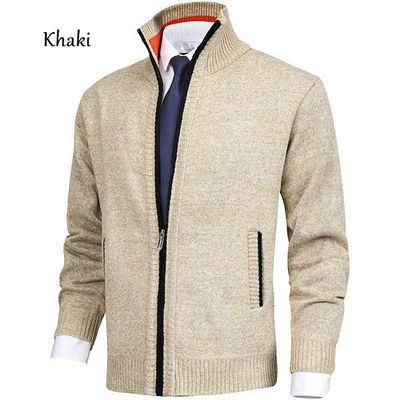 Stagione primavera Collare a lappello Cappotto a maglia maschile Maglione di grande taglia Moda Cardigan Zipper