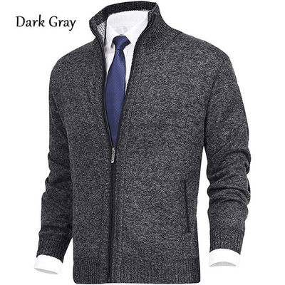 Stagione primavera Collare a lappello Cappotto a maglia maschile Maglione di grande taglia Moda Cardigan Zipper