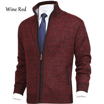 Stagione primavera Collare a lappello Cappotto a maglia maschile Maglione di grande taglia Moda Cardigan Zipper