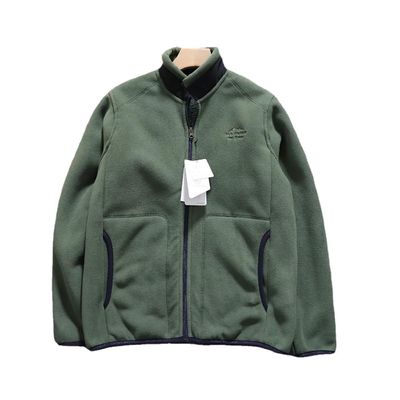 Vello polare ricamato Unisex spessito colletto caldo uomo giacca cappotto a maglia