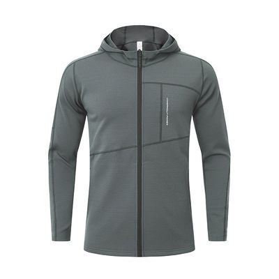 Giacca con cappuccio e cerniera per uomini Cardigan sportivo a maglia con decorazione stampata in 3D
