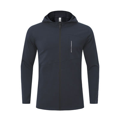 Giacca con cappuccio e cerniera per uomini Cardigan sportivo a maglia con decorazione stampata in 3D