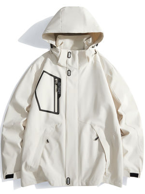 Giubbotti da uomo da corsa in inverno a cielo aperto Giubbotti a cappello staccabili impermeabili