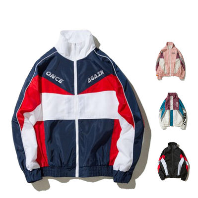 Collare a prova di vento, zip up, giacca da uomo, giacca da donna, con rilevamento aghi