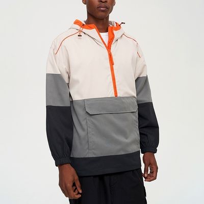 Stile manica normale XMAMLON Logo personalizzato Anoraks senza colletto Windbreaker Jacket per uomini