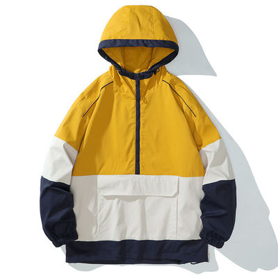 Stile manica normale XMAMLON Logo personalizzato Anoraks senza colletto Windbreaker Jacket per uomini