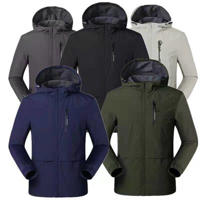 Giacca da safari con cerniera a misura di spessore Giacca colorata Windbreaker Giacca tessuta Tactical Mens Giacca